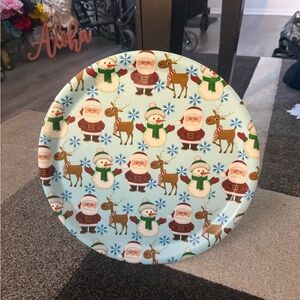 Festive Santa and Reindeer Plate